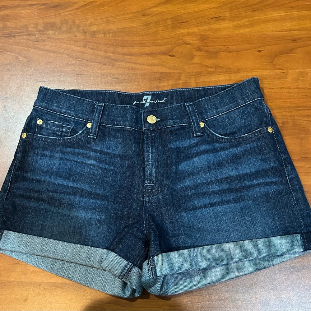 Dark Blue Denim Women's Shorts
